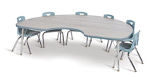 Load image into Gallery viewer, Berries® Kidney Activity Table - 48&quot; X 72&quot;, Mobile - Driftwood Gray/Coastal Blue/Gray - MMEE Distributors

