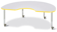 Load image into Gallery viewer, Berries® Kidney Activity Table - 48&quot; X 72&quot;, Mobile - Gray/Yellow/Gray - MMEE Distributors
