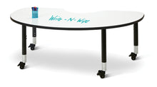 Load image into Gallery viewer, Berries® Kidney Dry Erase Table - 72&quot; x 48&quot;, Mobile - Write-n-Wipe/Black/Black - MMEE Distributors
