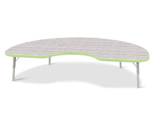 Load image into Gallery viewer, Berries® Kidney Activity Table - 48&quot; X 72&quot;, T-height - Driftwood Gray/Key Lime/Gray - MMEE Distributors

