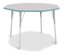 Load image into Gallery viewer, Berries® Octagon Activity Table - 48&quot; X 48&quot;, A-height - Driftwood Gray/Coastal Blue/Gray - MMEE Distributors
