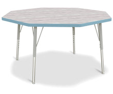Load image into Gallery viewer, Berries® Octagon Activity Table - 48&quot; X 48&quot;, E-height - Driftwood Gray/Coastal Blue/Gray - MMEE Distributors
