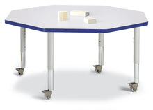 Load image into Gallery viewer, Berries® Octagon Activity Table - 48&quot; X 48&quot;, Mobile - Gray/Purple/Gray - MMEE Distributors
