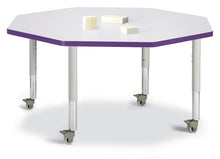 Load image into Gallery viewer, Berries® Octagon Activity Table - 48&quot; X 48&quot;, Mobile - Gray/Purple/Gray - MMEE Distributors
