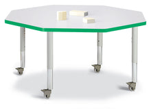 Load image into Gallery viewer, Berries® Octagon Activity Table - 48&quot; X 48&quot;, Mobile - Gray/Green/Gray - MMEE Distributors
