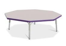 Load image into Gallery viewer, Berries® Octagon Activity Table - 48&quot; X 48&quot;, T-height - Gray/Purple/Gray - MMEE Distributors
