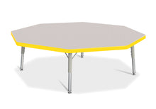 Load image into Gallery viewer, Berries® Octagon Activity Table - 48&quot; X 48&quot;, T-height - Gray/Yellow/Gray - MMEE Distributors
