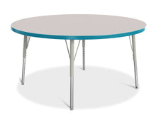 Load image into Gallery viewer, Berries® Round Activity Table - 48&quot; Diameter, E-height - Gray/Teal/Gray - MMEE Distributors
