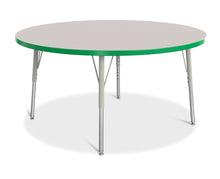 Load image into Gallery viewer, Berries® Round Activity Table - 48&quot; Diameter, E-height - Gray/Green/Gray - MMEE Distributors
