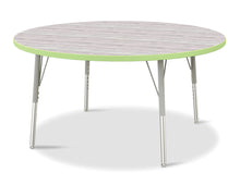 Load image into Gallery viewer, Berries® Round Activity Table - 48&quot; Diameter, E-height - Driftwood Gray/Key Lime/Gray - MMEE Distributors

