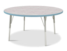 Load image into Gallery viewer, Berries® Round Activity Table - 48&quot; Diameter, E-height - Driftwood Gray/Coastal Blue/Gray - MMEE Distributors
