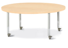 Load image into Gallery viewer, Berries® Round Activity Table - 48&quot; Diameter, Mobile - Maple/Maple/Gray - MMEE Distributors
