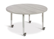 Load image into Gallery viewer, Berries® Round Activity Table - 48&quot; Diameter, Mobile - Driftwood Gray/Gray/Gray - MMEE Distributors
