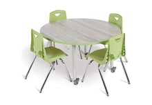 Load image into Gallery viewer, Berries® Round Activity Table - 48&quot; Diameter, Mobile - Driftwood Gray/Key Lime/Gray - MMEE Distributors
