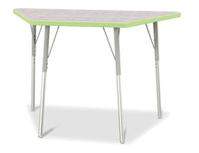 Load image into Gallery viewer, Berries® Trapezoid Activity Table - 24&quot; X 48&quot;, A-height - Driftwood Gray/Key Lime/Gray - MMEE Distributors
