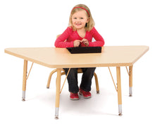 Load image into Gallery viewer, Berries® Trapezoid Activity Tables - 30&quot; X 60&quot;, T-height - Maple/Maple/Camel - MMEE Distributors
