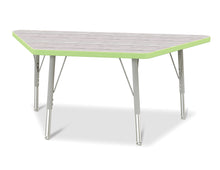 Load image into Gallery viewer, Berries® Trapezoid Activity Table - 24&quot; X 48&quot;, E-height - Driftwood Gray/Key Lime/Gray - MMEE Distributors

