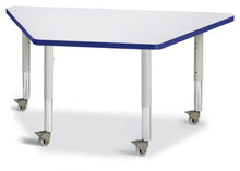 Load image into Gallery viewer, Berries® Trapezoid Activity Tables - 24&quot; X 48&quot;, Mobile - Gray/Blue/Gray - MMEE Distributors
