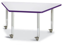 Load image into Gallery viewer, Berries® Trapezoid Activity Tables - 24&quot; X 48&quot;, Mobile - Gray/Purple/Gray - MMEE Distributors
