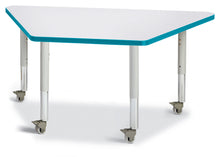 Load image into Gallery viewer, Berries® Trapezoid Activity Tables - 24&quot; X 48&quot;, Mobile - Gray/Teal/Gray - MMEE Distributors
