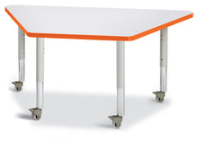 Load image into Gallery viewer, Berries® Trapezoid Activity Tables - 24&quot; X 48&quot;, Mobile - Gray/Orange/Gray - MMEE Distributors
