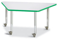 Load image into Gallery viewer, Berries® Trapezoid Activity Tables - 24&quot; X 48&quot;, Mobile - Gray/Green/Gray - MMEE Distributors
