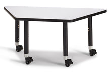 Load image into Gallery viewer, Berries® Trapezoid Activity Tables - 24&quot; X 48&quot;, Mobile - Gray/Black/Black - MMEE Distributors
