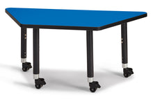 Load image into Gallery viewer, Berries® Trapezoid Activity Tables - 24&quot; X 48&quot;, Mobile - Blue/Black/Black - MMEE Distributors
