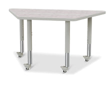 Load image into Gallery viewer, Berries® Trapezoid Activity Table - 24&quot; X 48&quot;, Mobile - Driftwood Gray/Gray/Gray - MMEE Distributors
