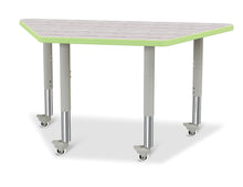Load image into Gallery viewer, Berries® Trapezoid Activity Table - 24&quot; X 48&quot;, Mobile - Driftwood Gray/Key Lime/Gray - MMEE Distributors
