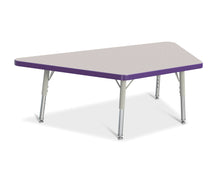 Load image into Gallery viewer, Berries® Trapezoid Activity Tables - 24&quot; X 48&quot;, T-height - Gray/Purple/Gray - MMEE Distributors
