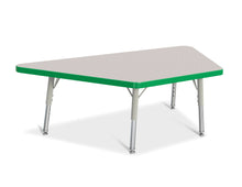 Load image into Gallery viewer, Berries® Trapezoid Activity Tables - 24&quot; X 48&quot;, T-height - Gray/Green/Gray - MMEE Distributors
