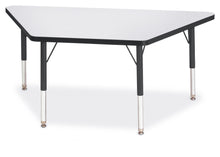 Load image into Gallery viewer, Berries® Trapezoid Activity Tables - 24&quot; X 48&quot;, T-height - Gray/Black/Black - MMEE Distributors
