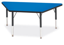 Load image into Gallery viewer, Berries® Trapezoid Activity Tables - 24&quot; X 48&quot;, T-height - Blue/Black/Black - MMEE Distributors
