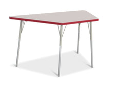 Load image into Gallery viewer, Berries® Trapezoid Activity Tables - 30&quot; X 60&quot;, A-height - Gray/Red/Gray - MMEE Distributors
