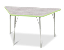 Load image into Gallery viewer, Berries® Trapezoid Activity Table - 30&quot; X 60&quot;, A-height - Driftwood Gray/Key Lime/Gray - MMEE Distributors
