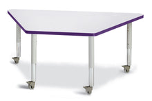 Load image into Gallery viewer, Berries® Trapezoid Activity Tables - 30&quot; X 60&quot;, Mobile - Gray/Purple/Gray - MMEE Distributors
