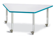 Load image into Gallery viewer, Berries® Trapezoid Activity Tables - 30&quot; X 60&quot;, Mobile - Gray/Teal/Gray - MMEE Distributors
