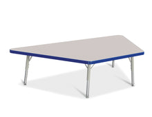 Load image into Gallery viewer, Berries® Trapezoid Activity Tables - 30&quot; X 60&quot;, T-height - Gray/Blue/Gray - MMEE Distributors
