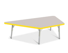 Load image into Gallery viewer, Berries® Trapezoid Activity Tables - 30&quot; X 60&quot;, T-height - Gray/Yellow/Gray - MMEE Distributors
