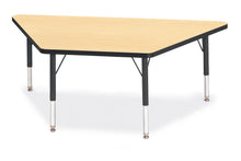 Load image into Gallery viewer, Berries® Trapezoid Activity Tables - 30&quot; X 60&quot;, T-height - Maple/Black/Black - MMEE Distributors
