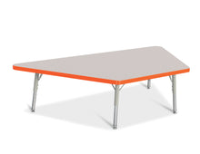 Load image into Gallery viewer, Berries® Trapezoid Activity Tables - 30&quot; X 60&quot;, T-height - Gray/Orange/Gray - MMEE Distributors
