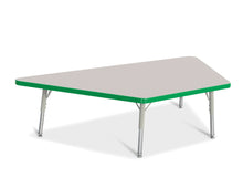 Load image into Gallery viewer, Berries® Trapezoid Activity Tables - 30&quot; X 60&quot;, T-height - Gray/Green/Gray - MMEE Distributors
