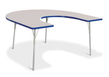 Load image into Gallery viewer, Berries® Horseshoe Activity Table - 66&quot; X 60&quot;, A-height - Gray/Blue/Gray - MMEE Distributors

