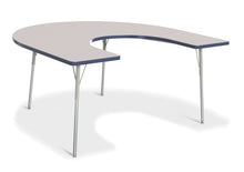 Load image into Gallery viewer, Berries® Horseshoe Activity Table - 66&quot; X 60&quot;, A-height - Gray/Navy/Gray - MMEE Distributors
