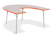 Load image into Gallery viewer, Berries® Horseshoe Activity Table - 66&quot; X 60&quot;, A-height - Gray/Orange/Gray - MMEE Distributors
