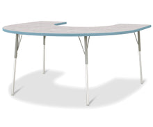 Load image into Gallery viewer, Berries® Horseshoe Activity Table - 60&quot; X 66&quot;, A-height - Driftwood Gray/Coastal Blue/Gray - MMEE Distributors
