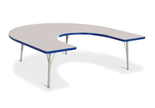 Load image into Gallery viewer, Berries® Horseshoe Activity Table - 66&quot; X 60&quot;, E-height - Gray/Blue/Gray - MMEE Distributors
