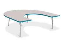 Load image into Gallery viewer, Berries® Horseshoe Activity Table - 66&quot; X 60&quot;, E-height - Gray/Teal/Gray - MMEE Distributors
