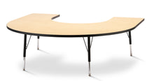 Load image into Gallery viewer, Berries® Horseshoe Activity Table - 66&quot; X 60&quot;, E-height - Maple/Black/Black - MMEE Distributors
